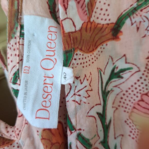 Desert Queen Gypsy Cropped Top in Pink Rich Poppy Floral Print L / 8 - Picture 5 of 12